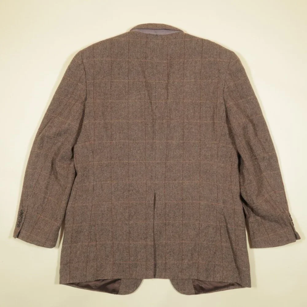 Brooks Brothers Camel Hair Blazer Mens 41L Fits 42L Brown Tattersall Herringbone